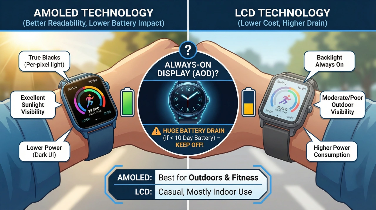 display type amoled vs lcd